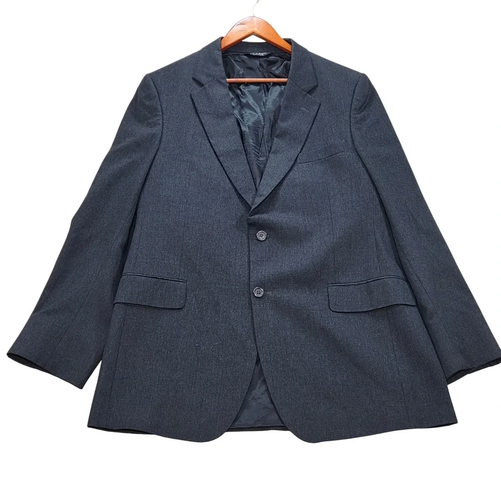 Jos A Bank 42L Mens Gray‎ Wool Cashmere Two Button Blazer Jacket